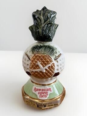 Vintage Decanter Jim Beam Regal China Hawaiian Open 1973 United Air Lines 10"
